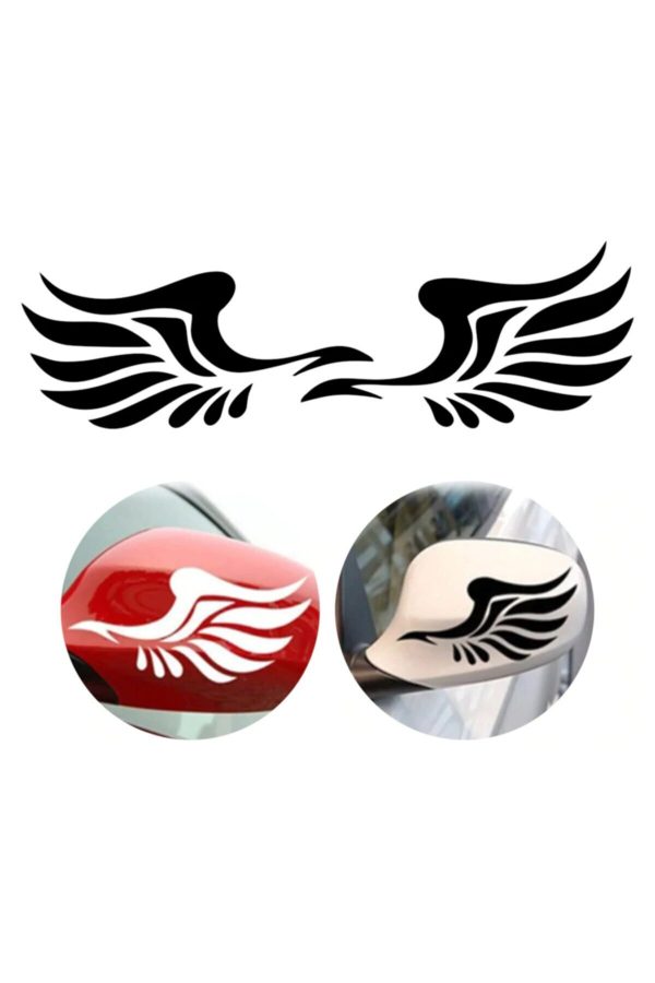 2 Adet Kanat Ayna Oto Sticker Araba Sticker Siyah 20 X 8 Cm