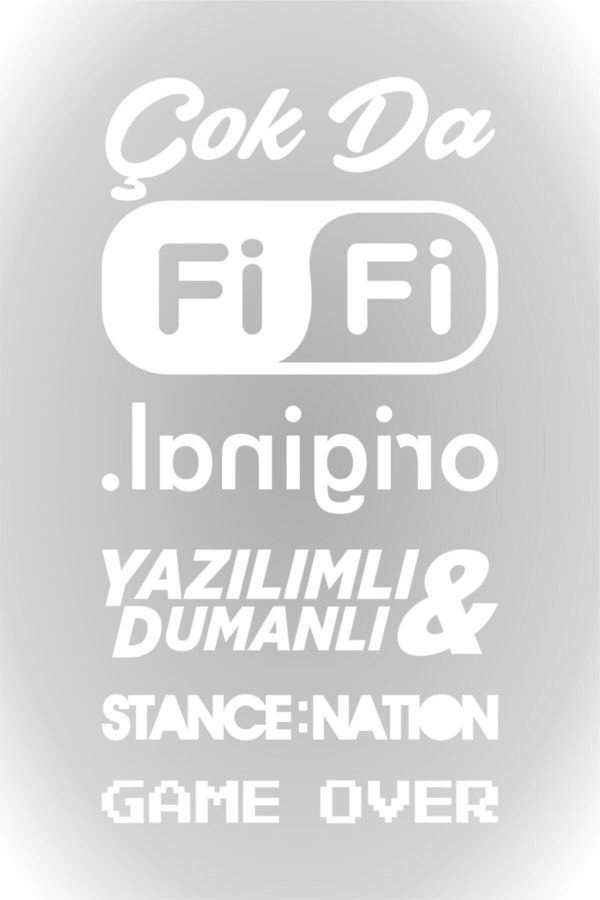 Arka Cam Sticker Set Oto Sticker Araba Sticker Beyaz 20 X 38 Cm