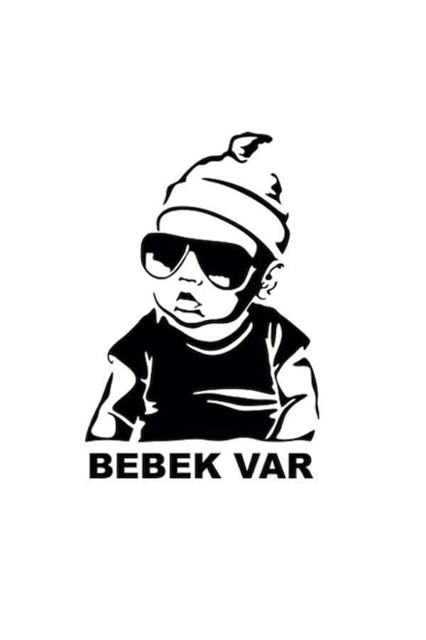 Arabada Bebek var Araba Sticker - Oto Sticker - Araba Sticker - 20 cm