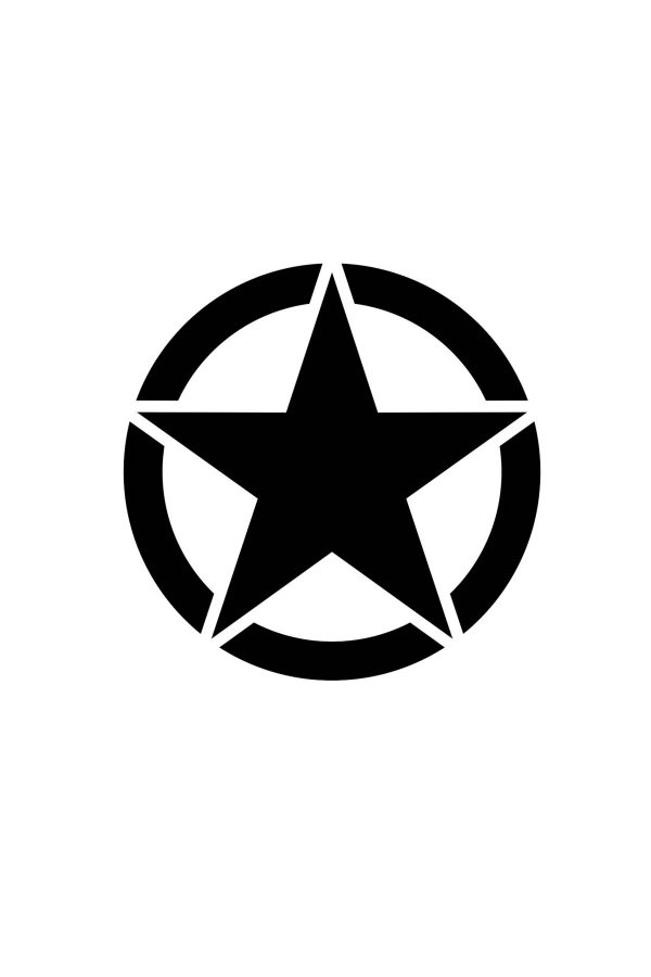 Dijitonline Army Star, Askeri Yıldız Off Road Oto Sticker Araba - Sticker - 30cm