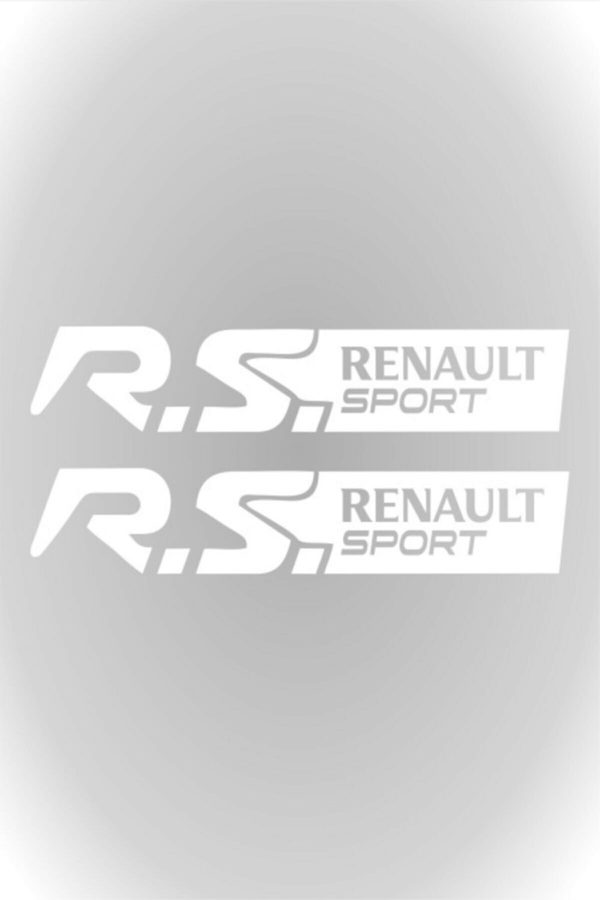 2 Adet Rs Renault Sport Sticker Oto Sticker Beyaz 20 X 4 Cm