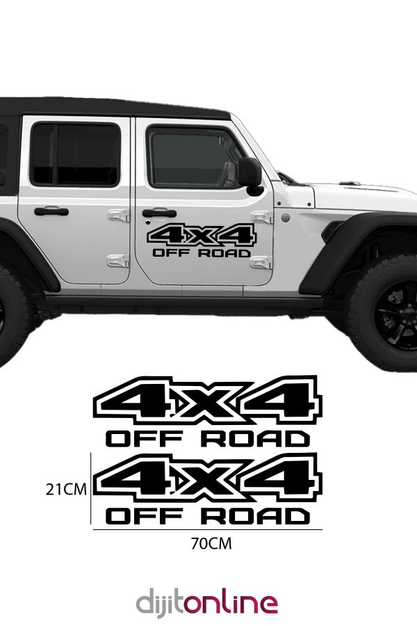 2Adet 4x4 Offroad Yan kapı Sticker - Oto Sticker 70X21cm