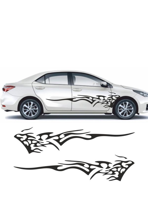 Araba Yan Kapı Sticker (2 Adet ) - Oto Sticker - Araba Sticker - 100x22cm