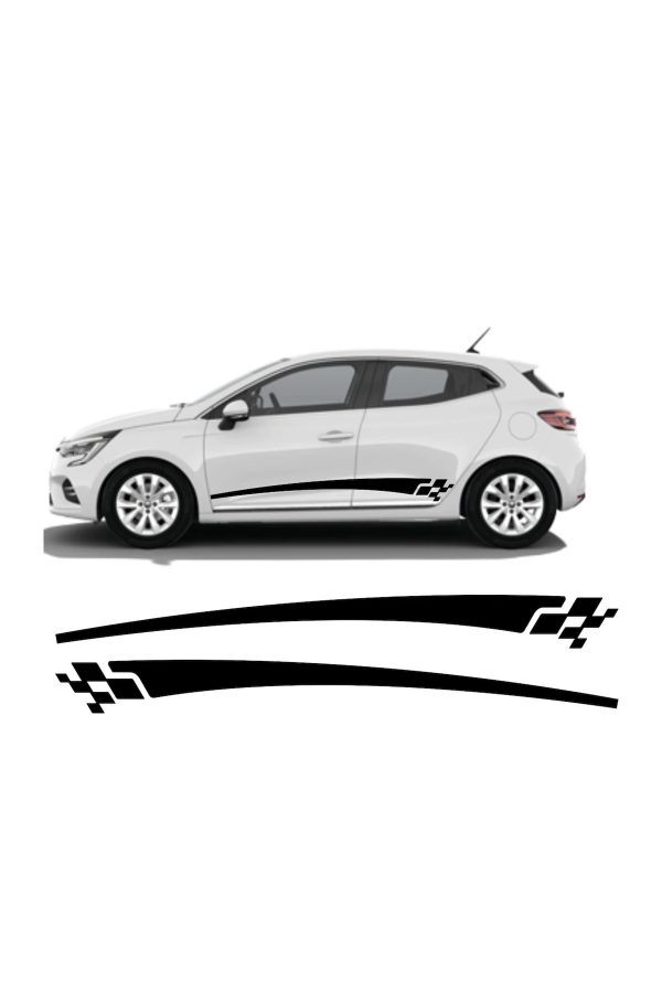 Renault Clio Yan Şerit Sticker - Oto Sticker - Araba sticker - 120x10cm