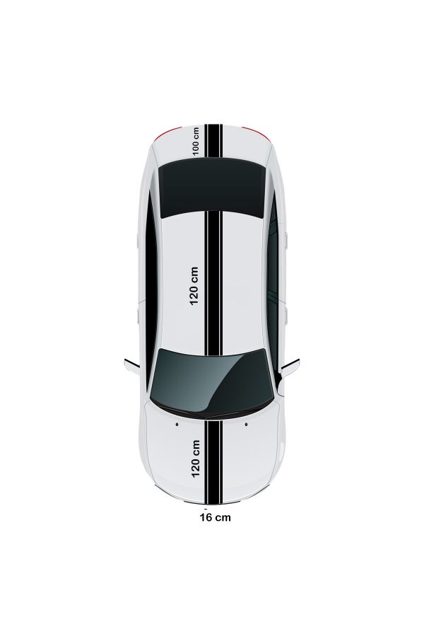 Orta Şerit Oto Sticker - Araba Sticker - 3 Parça