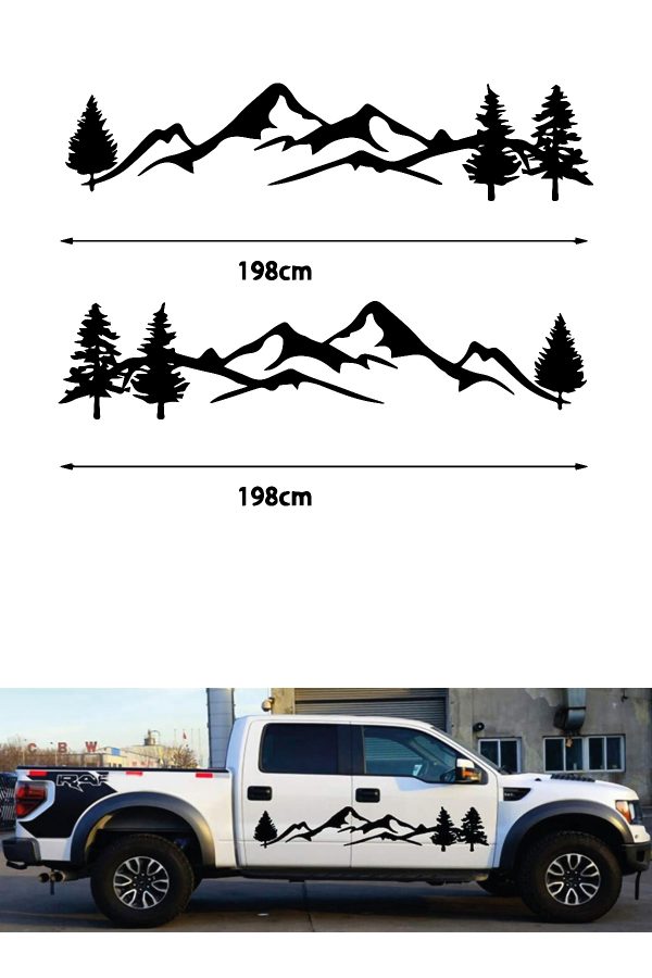 2 Adet Off Road - Yan Kapı Sticker 198x27cm