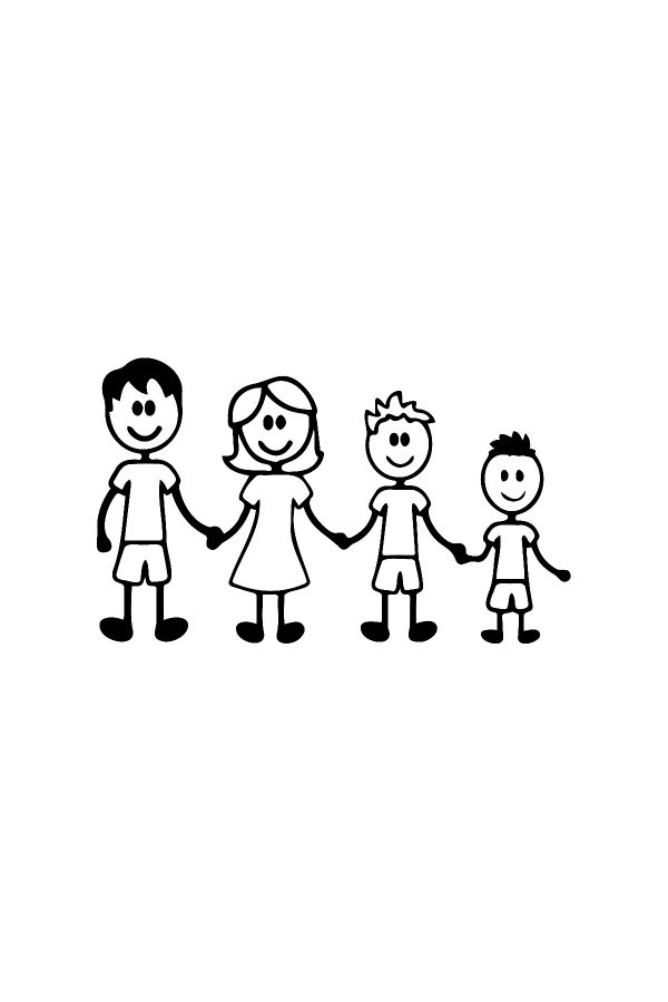 Aile Araba Arka Cam Oto Sticker 30x18cm