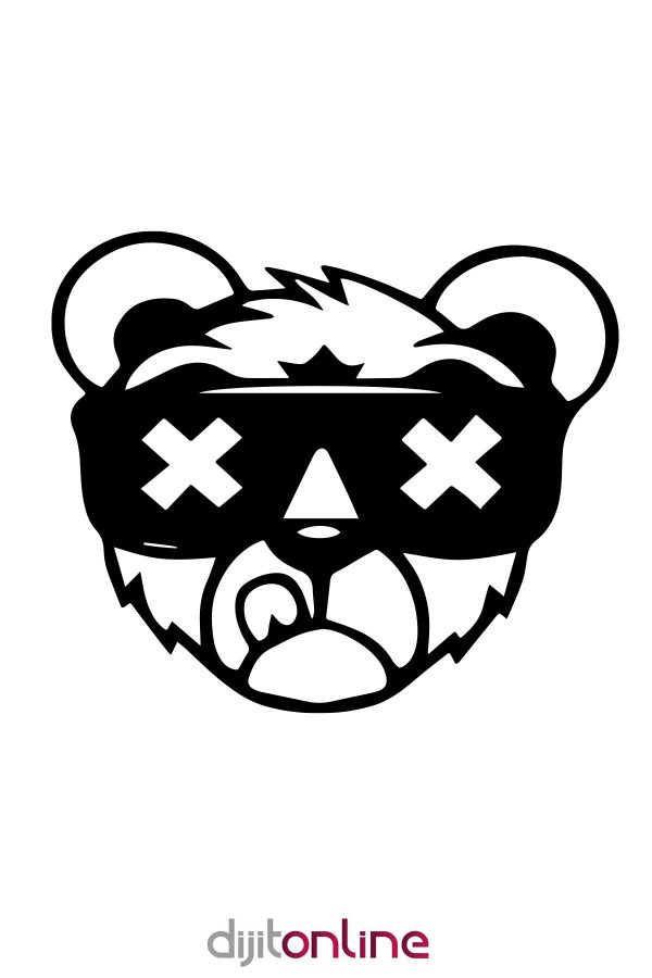 Ayı Oto Sticker Bear Araba Cam Sticker 30x25 Cm