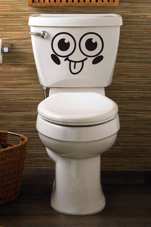 Gülen Yüz Klozet Kapağı ve Banyo Sticker - Home Sticker - Duvar Sticker