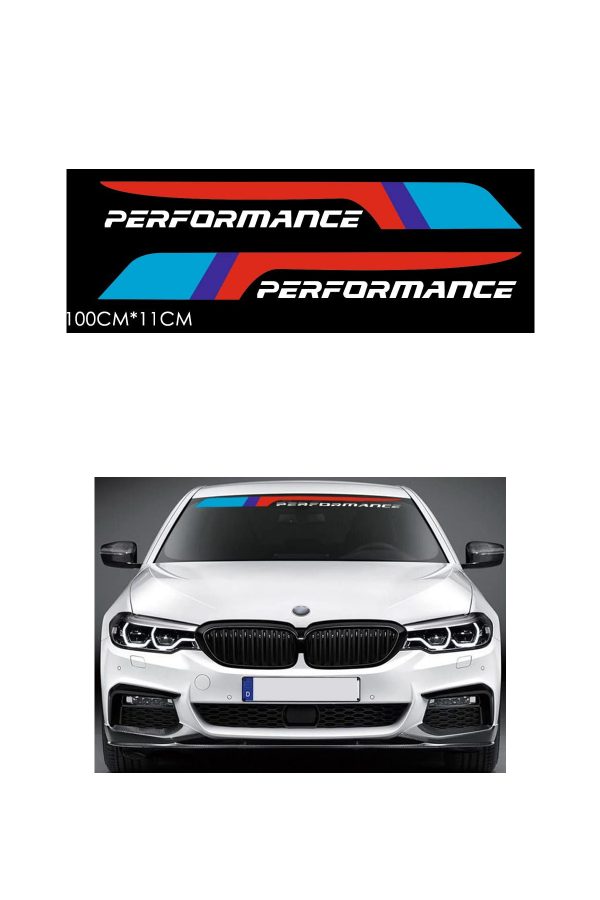 M Performance Ön Ve Arka Cam Oto Sticker 100x11cm