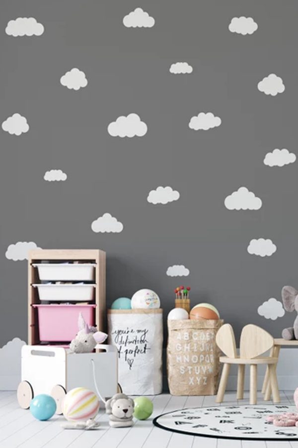 Beyaz Bulutlar Çocuk ve Bebek Odası Sticker 60 Adet - Home Sticker - Duvar Sticker