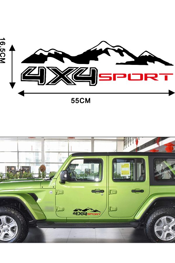 2 adet Off Road Dağ ve 4x4 Sport Sticker 55x16,5cm