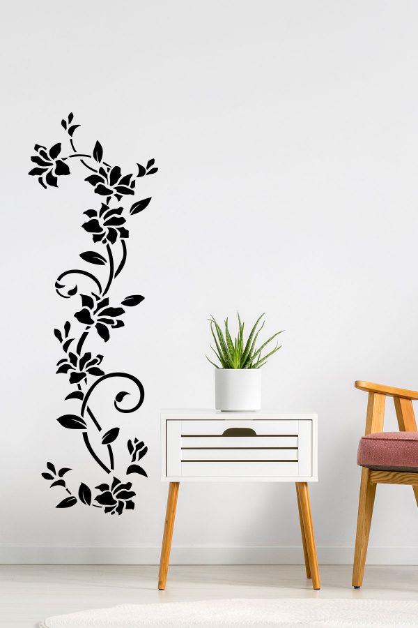 Dekoratif Duvar Gül Sticker - Ev Sticker - Duvar Sticker - 124x54cm