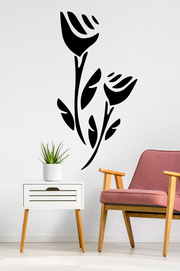Duvar Çiçek Sticker -Ev Sticker - Duvar Sticker 40x60cm