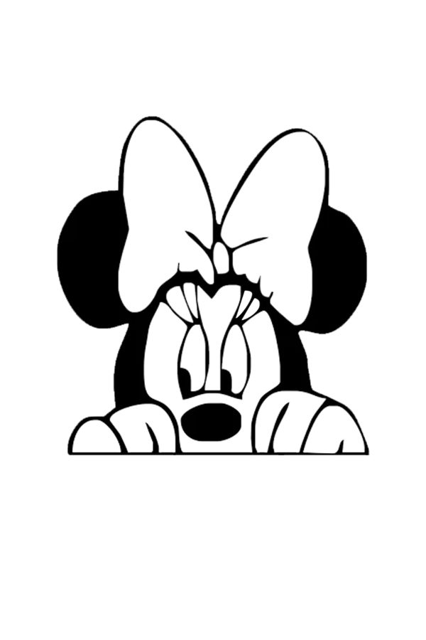 Minnie Mouse Sticker - Oto Sticker - Araba Sticker - 15x14cm