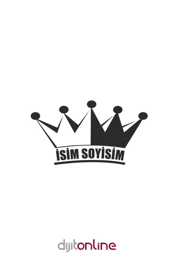 Kral Tacı İsim Soyisim Sticker - Oto Sticker - Araba Sticker