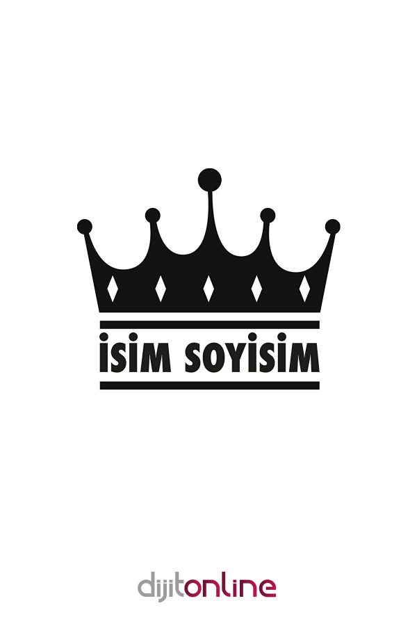 Kral Tacı Ad Soyad Özel Sticker-Oto Sticker-Araba Sticker
