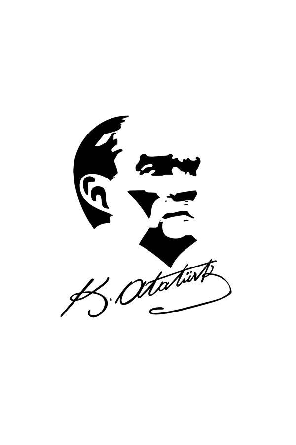 Mustafa Kemal Atatürk Sticker Silüet Araba Sticker - 20cm