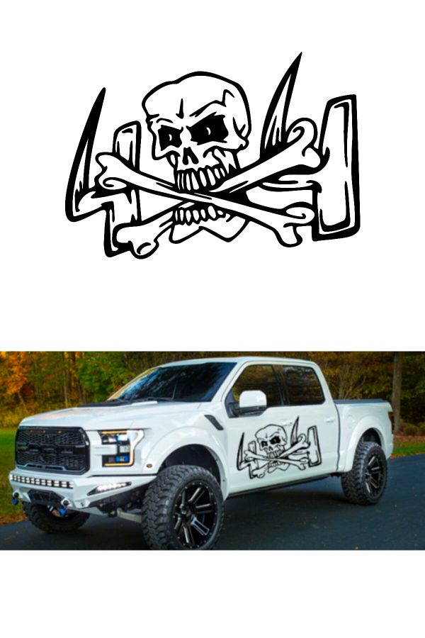 4 X 4 Kuru Kafa Off Road Oto Sticker 50x35cm