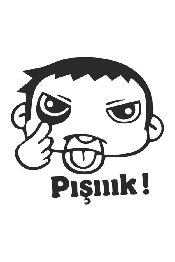 Pışık Araç Sticker - Oto Sticker - 27x26cm