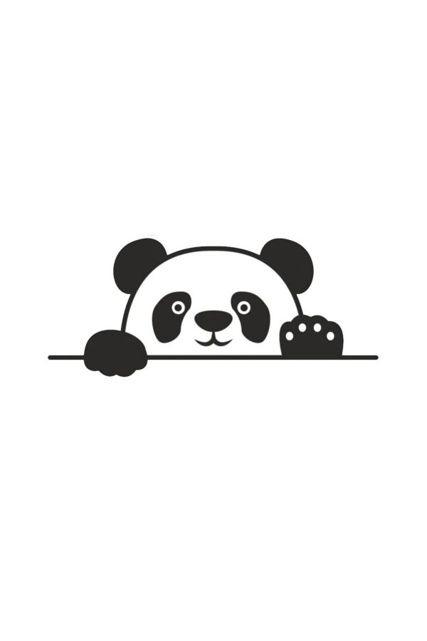 Bagajdan veya Camdan Bakan Panda Oto Sticker - 40cm