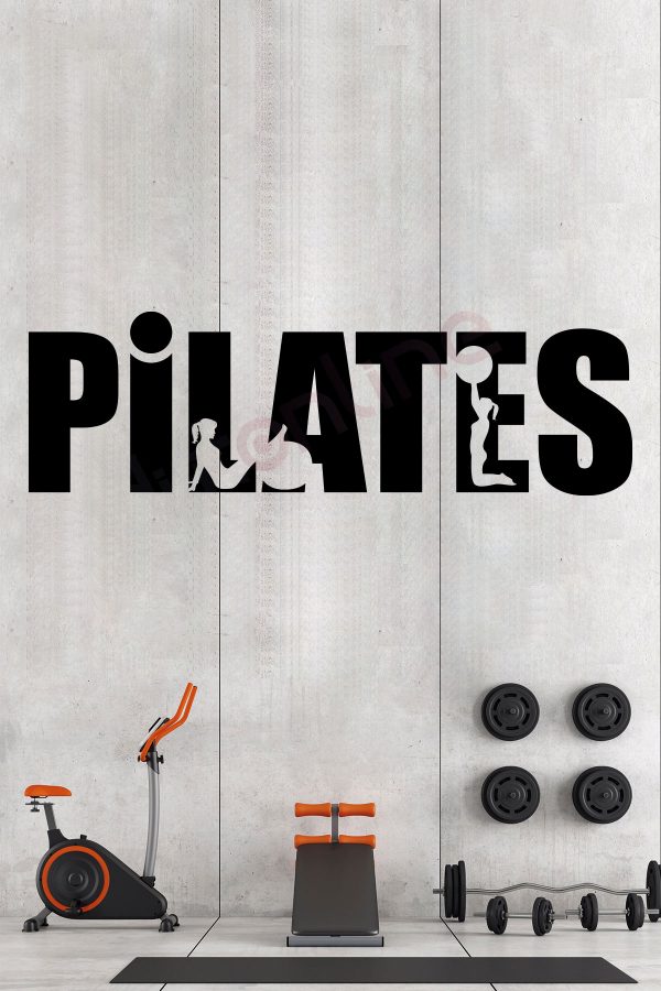 Siyah Pilates Spor Dekoratif Duvar Sticker 40cm x 120cm