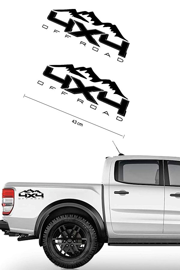 2 adet Off Road Dağ ve 4x4 Sport Sticker 43x32cm