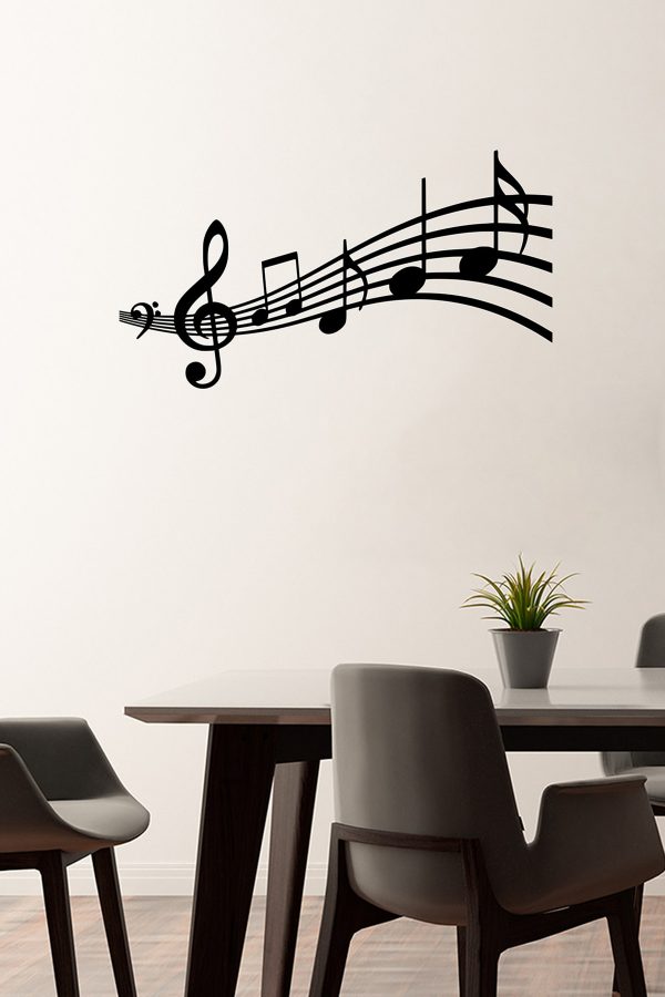 Solfeş Anahtarı Ve Sıralanmış Notalar Duvar Sticker - Home Sticker - Duvar Sticker