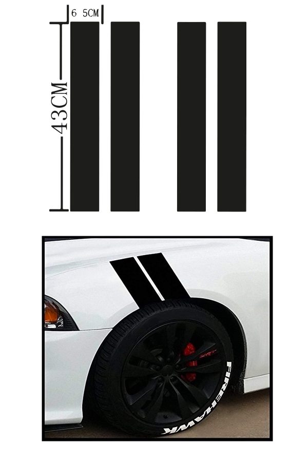 2 Adet Çift Çamurluk Şerit Sticker - 43x13cm