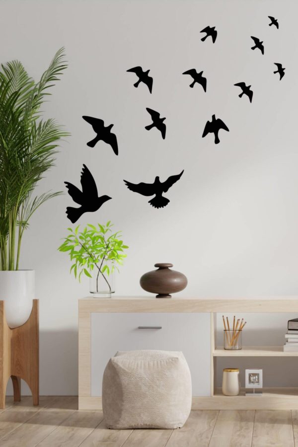 Uçan Kuşlar Dekoratif Duvar Sticker Kuş Sürüsü - Home Sticker - Duvar Sticker