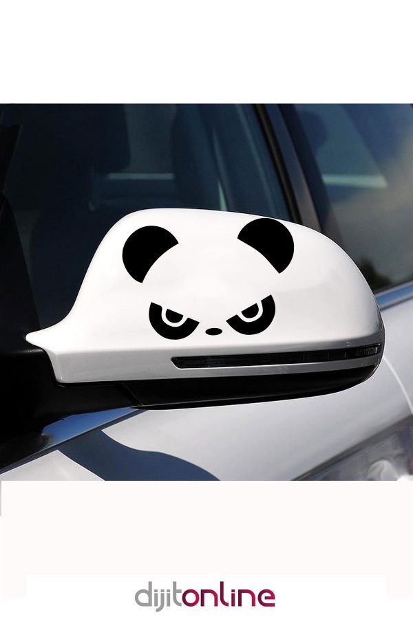 Sinirli Panda Sticker - Yan Ayna Sticker - Oto Sticker 15x11 Cm