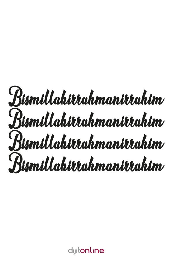 Besmele Sticker, Bismillahirrahmanirrahim, 4 Adet besmele sticker Oto Sticker Araba Sticker 15x2 CM