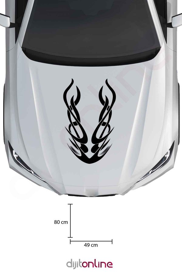 Tribal Kaput Şerit Oto Sticker Araba Sticker 80x49 Cm