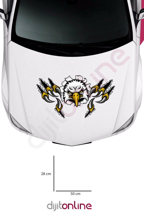 Kartal Pençe Oto Kaput Sticker - Kartal Oto Sticker - Oto Sticker - 50x28 cm