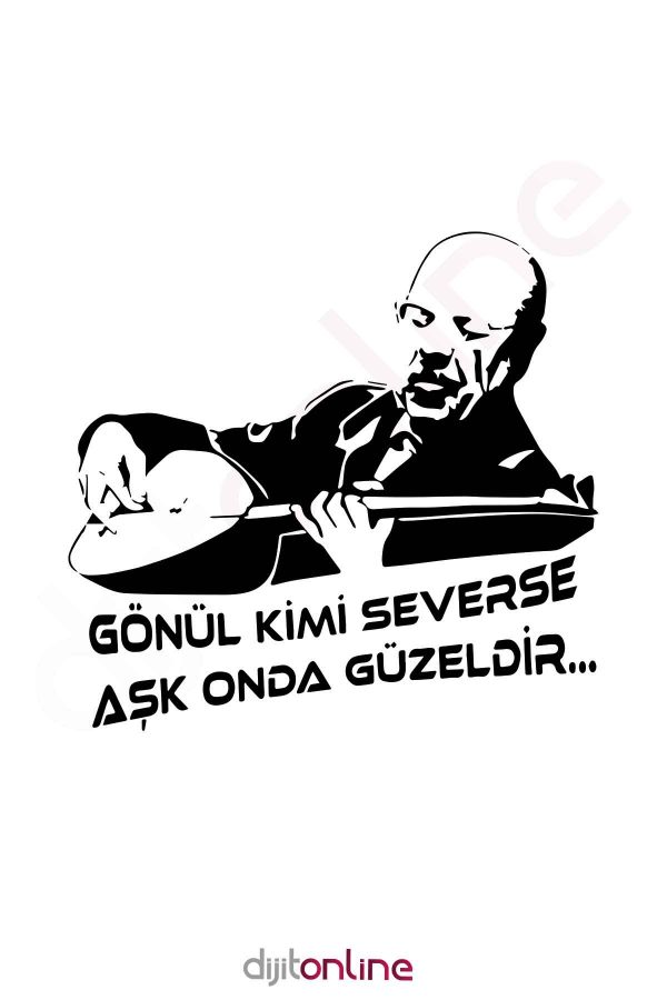 Neşet Ertaş Araba Sticker Oto Sticker 15x14cm