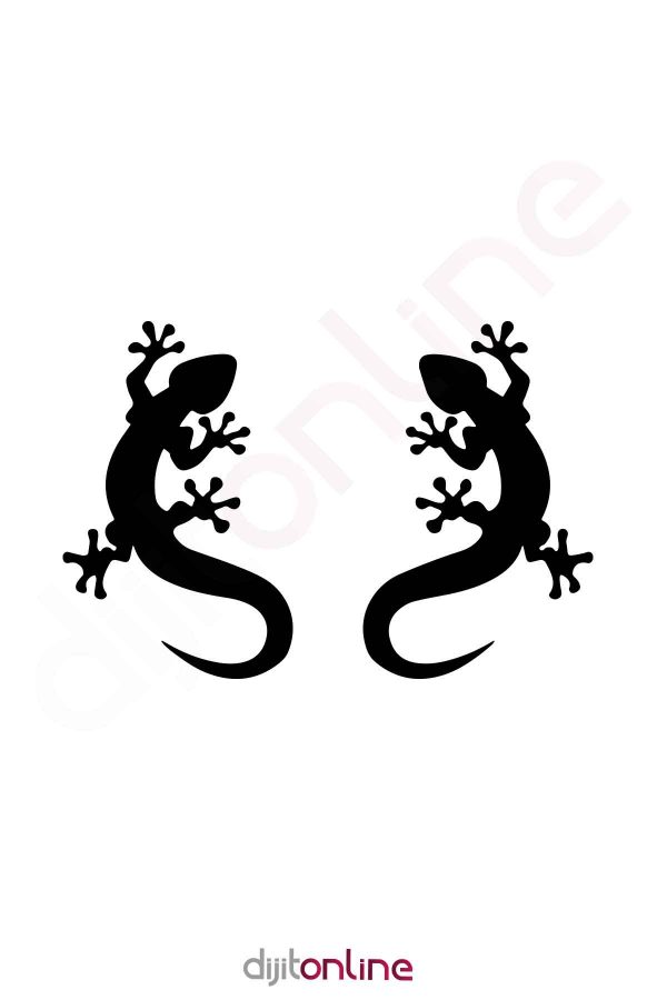 2 Adet Kertenkele Sticker Oto Sticker Araba Sticker 20X14Cm