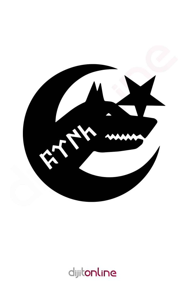 Göktürk Kurt Sticker Araba Sticker Oto Sticker 20x19cm