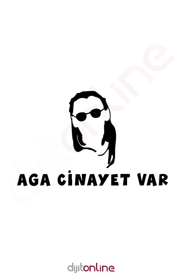 Aga Cinayet Var Sticker Araba Sticker 20X12cm