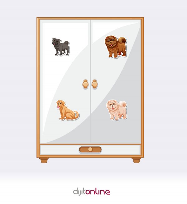 Sevimli Köpekler Sticker - 30cm