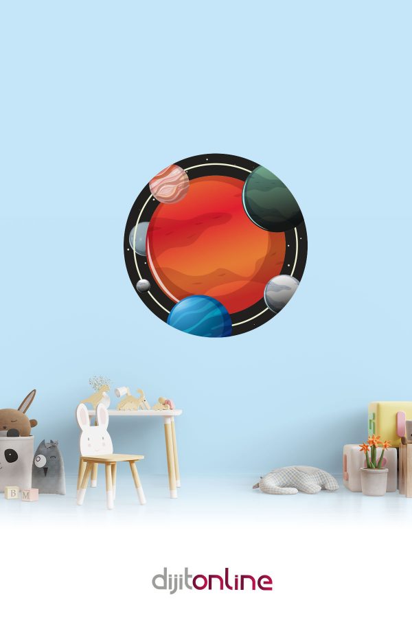 Gezegenler Sticker - Çocuk Odası Sticker - 90x90cm
