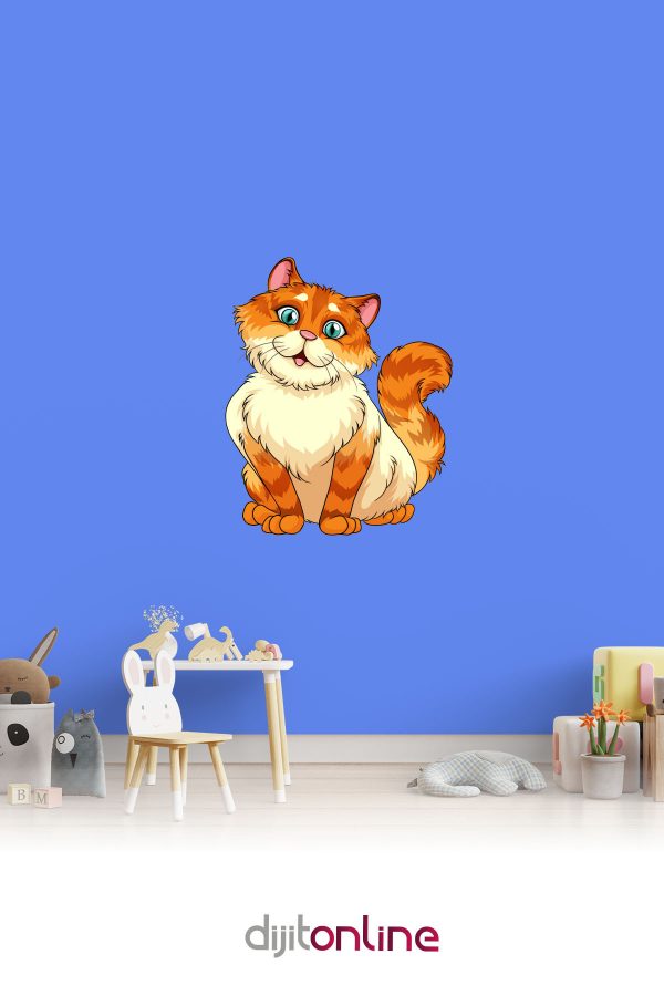 Kedi Sticker - Çocuk Odası Sticker - 70x85cm