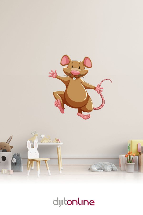 Sevimli Fare Sticker - Çocuk Odası Sticker - 80x80cm