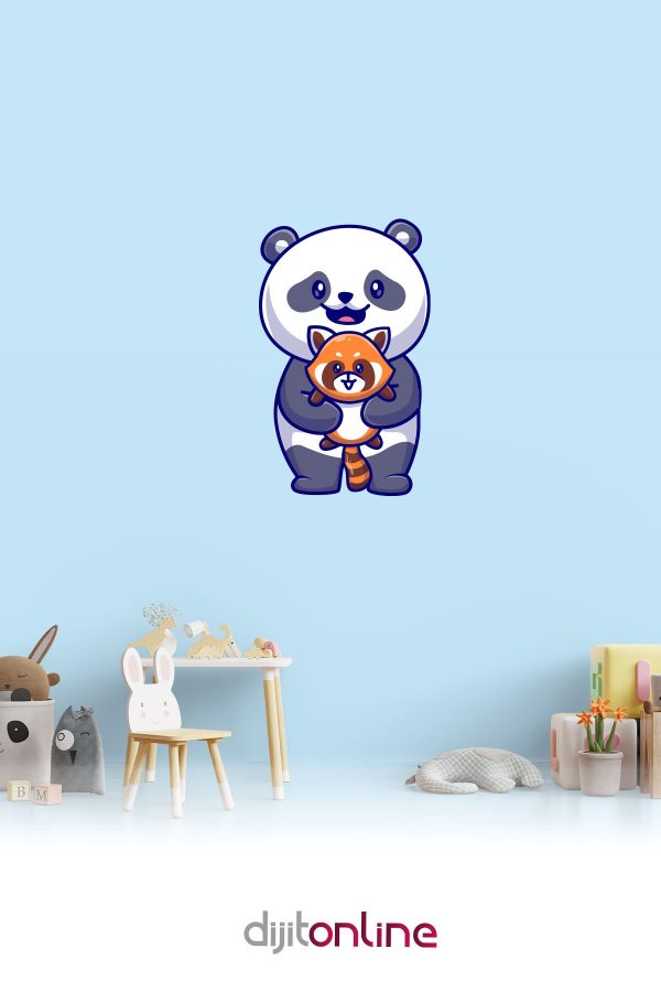 Sevimli Panda Sticker - Çocuk Odası Sticker - 50x80cm