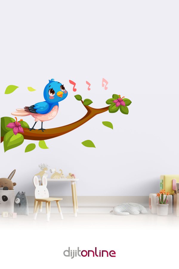 Sevimli Kuş Sticker - Duvar Sticker 120x70cm