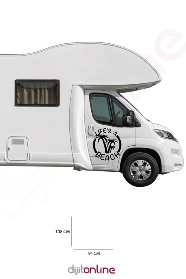 Karavan Palmiye Sticker - Plaj Sticker - 108x94 Cm