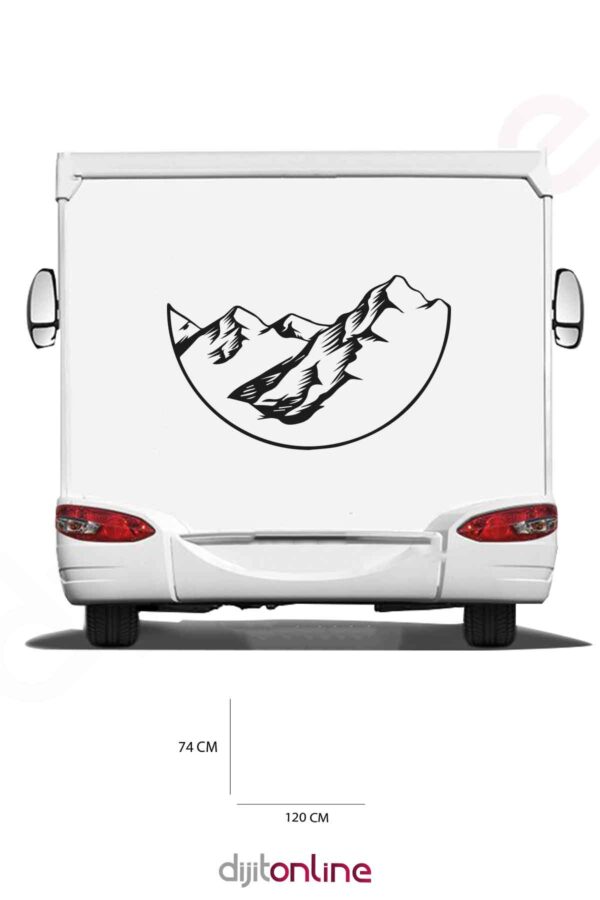 Karavan Ay Sticker - Dağ ve Ay Sticker - 120X74 Cm
