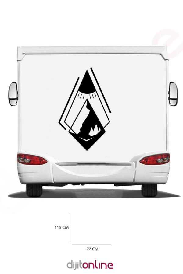 Karavan Arkası Sticker - Dağ Sticker - 115x72 Cm