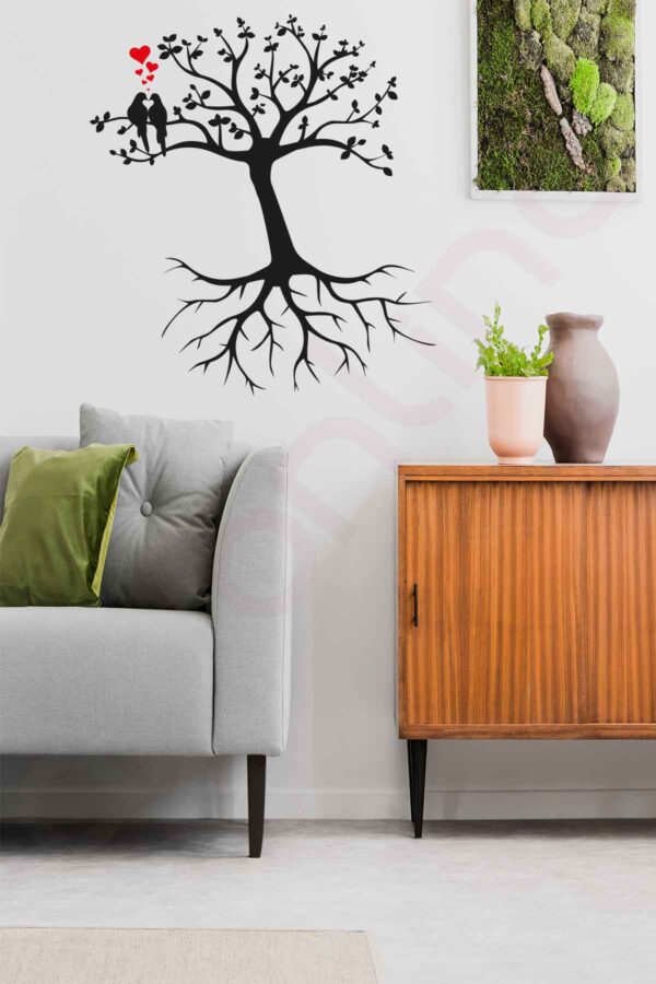 Duvar Sticker - Ağaç ve kuş - 120x109 Cm