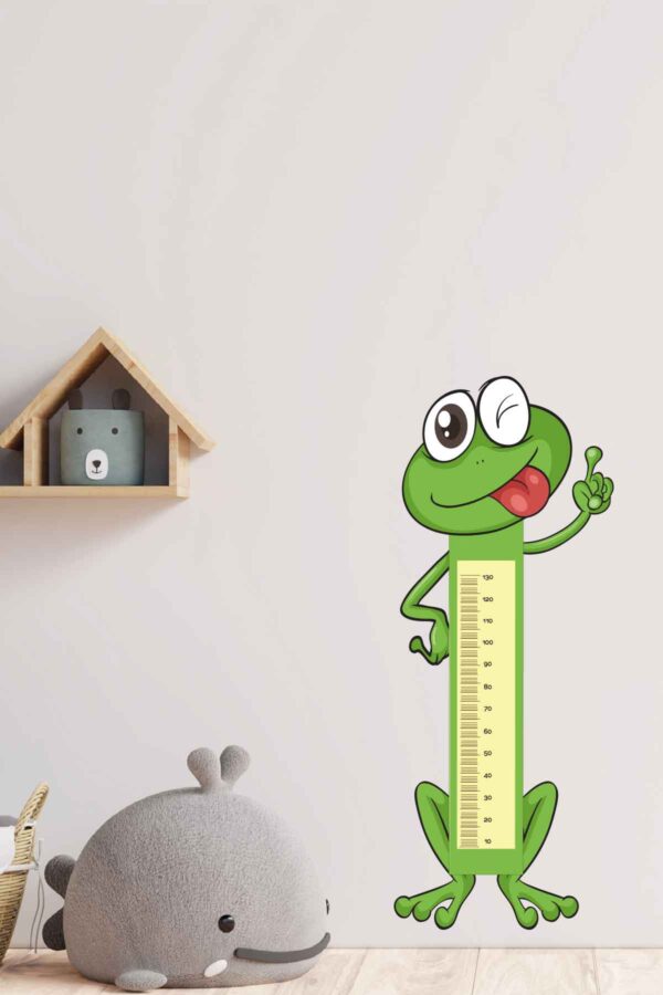 Boy Ölçer Duvar Baskı Sticker - Kurbağa Sticker - 79x217 Cm