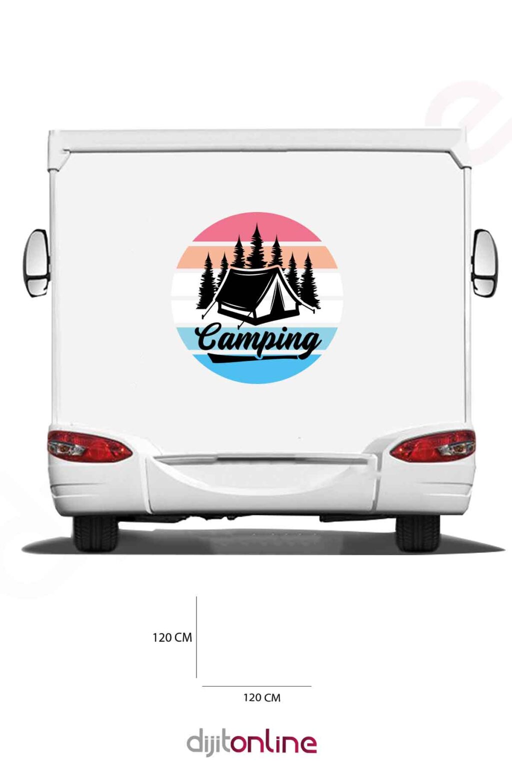 Karavan Renkli Baskı Sticker – Kamp Çadırı Sticker – Kamp Sticker – 120 ...